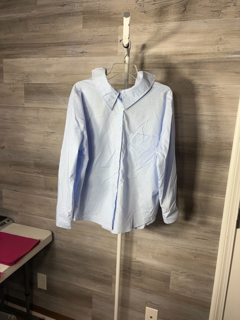 Gracia Pale Blue Button-Front Dress Shirt 1996